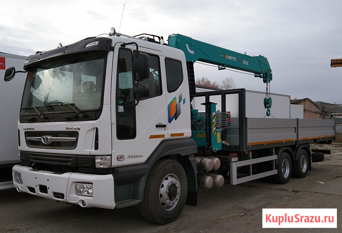 Грузовик с КМУ hktc 8016 г/п 8т на шасси Daewoo Novus CL7AF 6х4 Челябинск - изображение 1