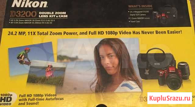 Nikon D3200 с 2 объективами 18-55-200 Новый Челябинск - изображение 1