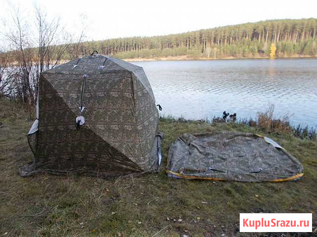 Палатка Куб 1,85 3-сл с полом Уралзонт Сургут - изображение 1