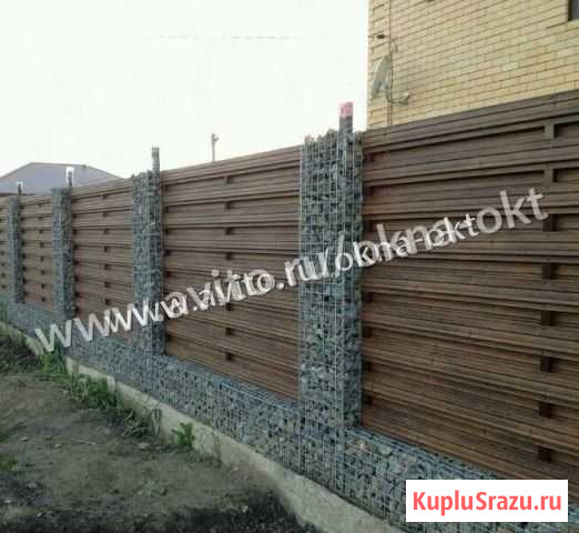 Забор -жалюзи из евроштакетника под дерево Салават - изображение 1