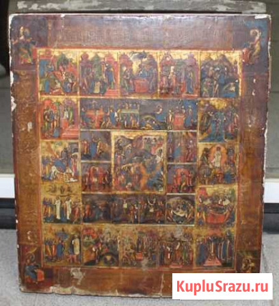 Икона Двунадесятые Праздники 29 клейм Миниатюра Рыбинск - изображение 1