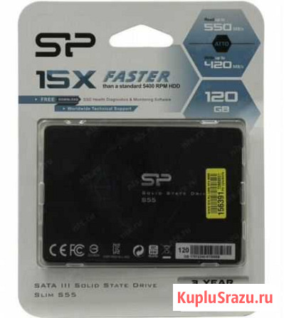 120 гб SSD-накопитель SiliconPower Slim S55 Благовещенск - изображение 1