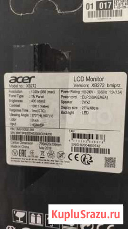 Acer Predator XB272bmiprzx 27 Пенза - изображение 1