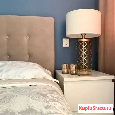 Кровать 140*200 см с мягким изголовьем из велюра Улан-Удэ - изображение 1