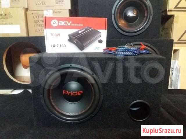 Сабвуфер Pride Eco 12-edge 16см-усилитель acv 700+ Курск - изображение 1