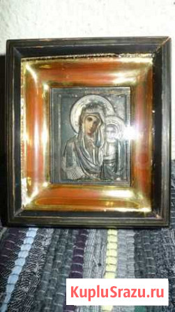 Казанская икона Божией Матери. Серебро 84, киот Свердлова - изображение 1