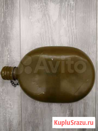 Фляжка армейская алюминий 1984 г. на ремешке Киров - изображение 1