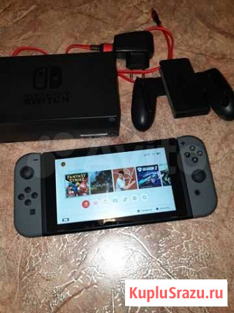 Nintendo Switch grey V.2 32гб.флешка 64+8 игр Калуга - изображение 1