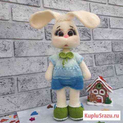 Зайчик Степашка, вязаная игрушка Курск