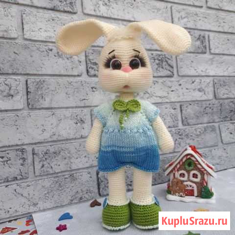 Зайчик Степашка, вязаная игрушка Курск - изображение 1