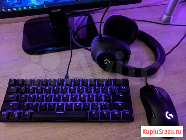 Мышь Logitech g403 + Механика ck61 motospeed red s Киров - изображение 1