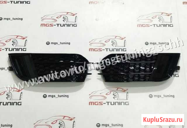 Вставки в бампер Audi A1 14-н.в. стиль RS1 Black Сочи - изображение 1