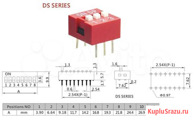 DIP-переключатели DS1040-03RN Воронеж - изображение 1