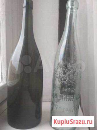 Старинная пивная бутылка Калинкин+старинная темная Орехово-Зуево - изображение 1