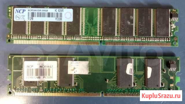 Dimm 512Mb DDR PC3200 NCP - 2 штуки Ангарск - изображение 1