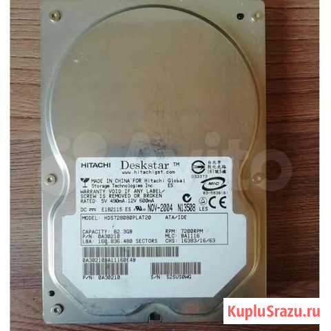 HDD hitachi 82Gb / IDE Улан-Удэ - изображение 1