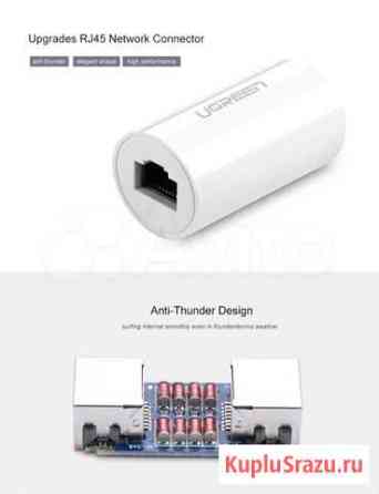 Ethernet-адаптер Ugreen RJ45,антигром, соединитель Бахчисарай