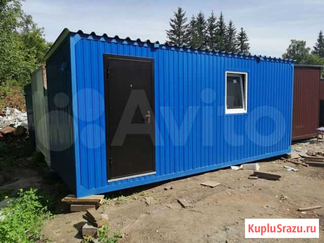 Вагончик бытовка 2418х6000мм (RAL 5023) Новосибирск - изображение 1