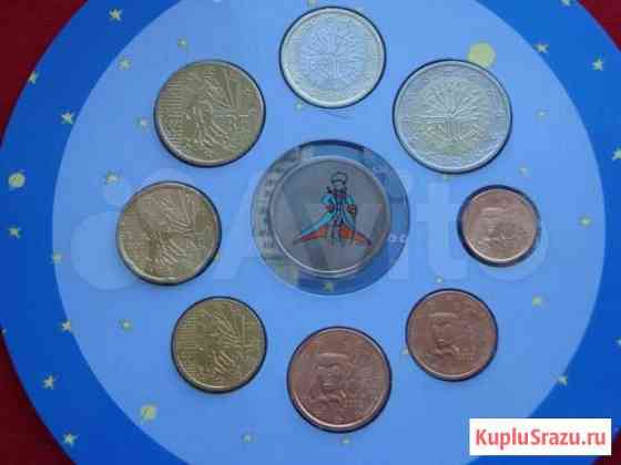Набор монет Евро Франция 2002 год (8 монет + жетон Сургут