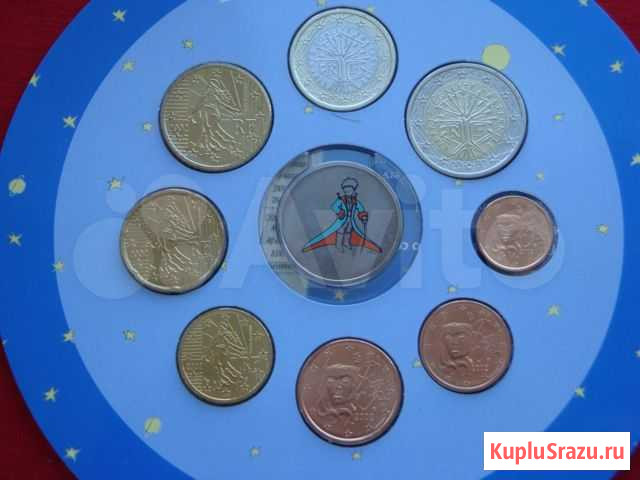 Набор монет Евро Франция 2002 год (8 монет + жетон Сургут - изображение 1