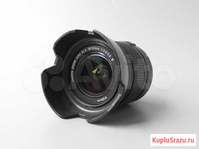 Комплект: Canon 18-55 + бленда EW-60C II Новосибирск - изображение 1