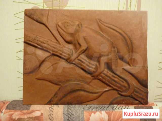 Картина Хамелеон натуральная кожа Череповец - изображение 1