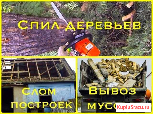 Спил деревьев, Разбор построек, Вывоз мусора Архангельск - изображение 1