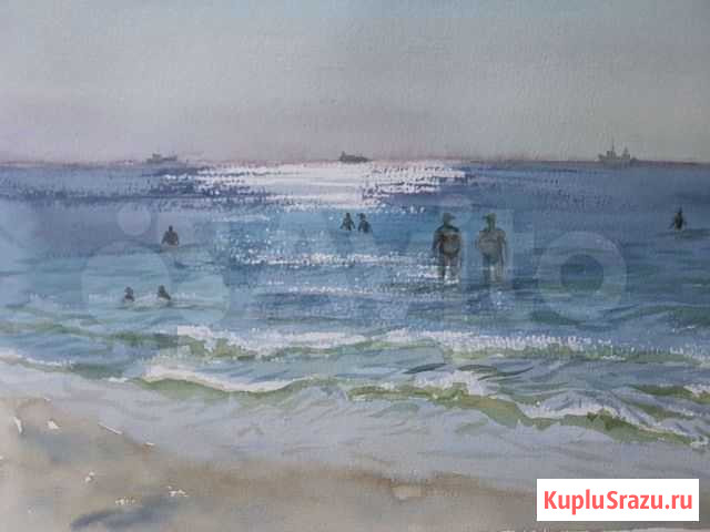 Акварель, Балтийское море 19/27 см Калининград - изображение 1