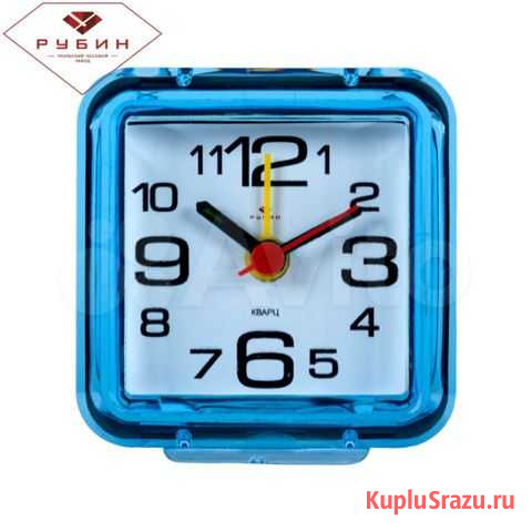 Будильник новый В1-002 кварц, синий Классика Владимир - изображение 1