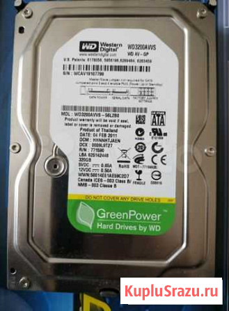 Жесткий диск HDD WD Green 320GB Пермь - изображение 1