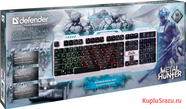 Клавиатура Defender Metal Hunter GK-140L.(Новая) Калининград - изображение 1