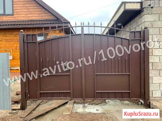 Ворота кованые распашные с калиткой Мраково - изображение 1