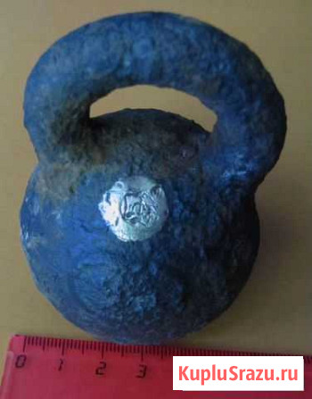 Гиря весовая 2 фунта с советским клеймом поверки Кировск - изображение 1