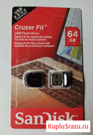 USB флешка SanDisk Cruzer Fit 64 Гб Санкт-Петербург - изображение 1