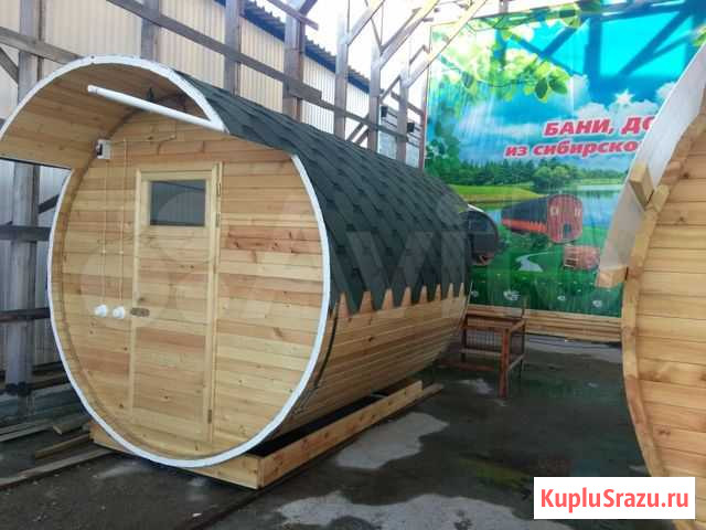 Баня-бочка из кедра от производителя 3м,2,5диаметр Томск - изображение 1