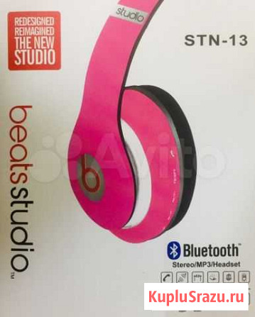 Новые Bluetooth-наушники STN-13-01 розовые Барнаул - изображение 1