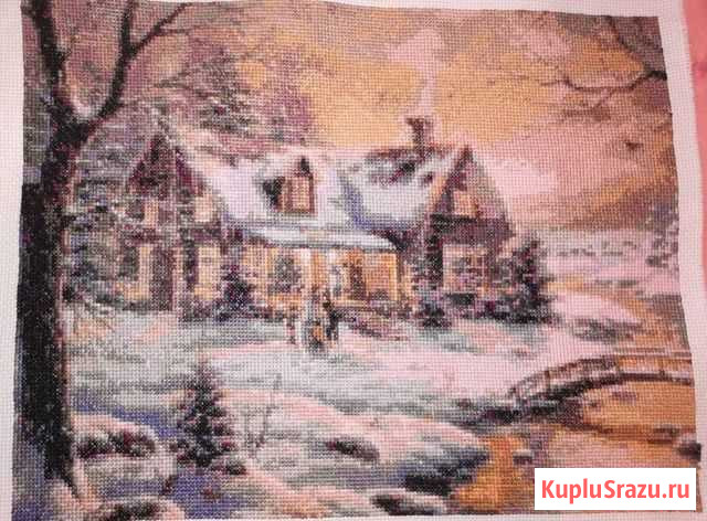 Картина вышитая крестом новый год Карачев - изображение 1