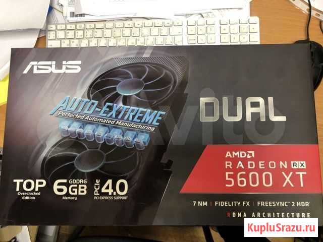 Видеокарта Asus PCI-E 4.0 dual-RX5600XT-T6G-EVO AM Екатеринбург - изображение 1