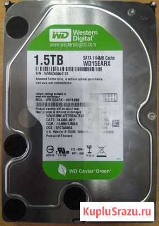 Жесткий диск WD Caviar Green WD15earx, 1.5тб Улан-Удэ - изображение 1