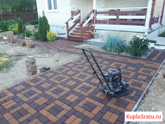 Укладка тротуарной плитки под ключ укладка тротуар Бронницы - изображение 1