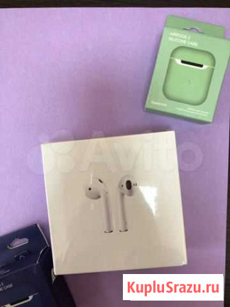 Беспроводные наушники apple airpods 2+ чехол Чебоксары - изображение 1