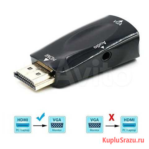 Конвертер / адаптер / переходник с hdmi в VGA Павловский Посад - изображение 1