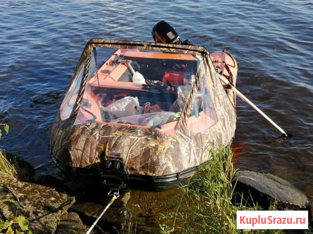 Продам комплект : лодка+мотор + прицеп Цементный - изображение 1