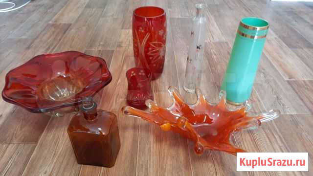 Вазы хрусталь, красное стекло СССР Евпатория - изображение 1