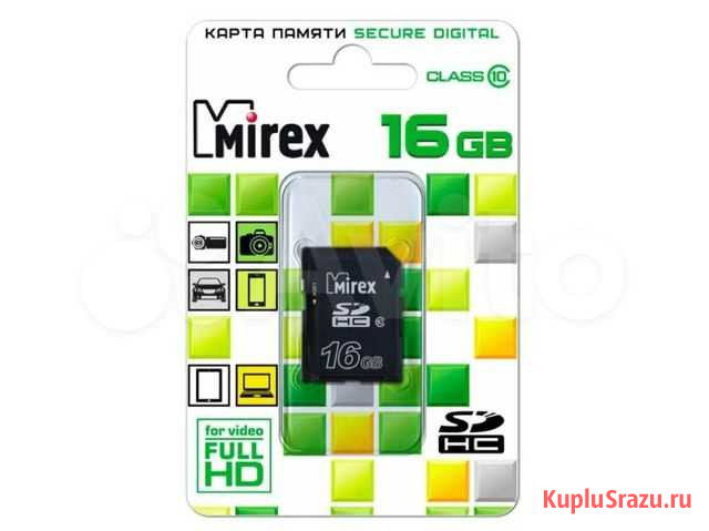 Флеш карта SD 16GB Mirex sdhc Class 10 Старый Оскол - изображение 1