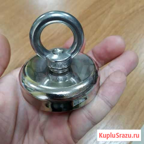 Сильный неодимовый магнит с кольцом D60 на 73кг Владивосток - изображение 1