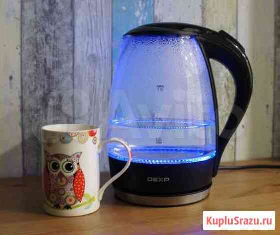Электрочайник dexp 1.7л. (2200 Вт) Прозрачный, LED Челябинск