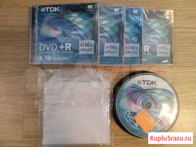 Чистые CD диски DVD+R 1-16 x speed,4,7 GB Москва - изображение 1