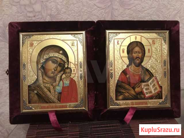 Икона складень бархатный 18*20 Елец - изображение 1