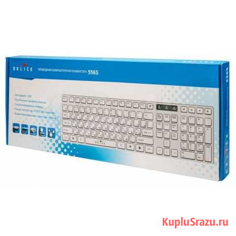 Клавиатура Oklick 556S Multimedia slim USB белый Бузулук - изображение 1